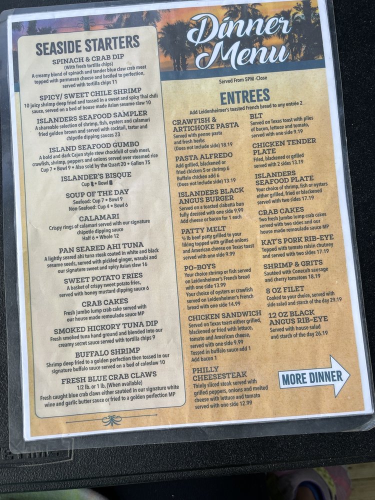 Islanders Restaurant & Bar Menu - Image 2