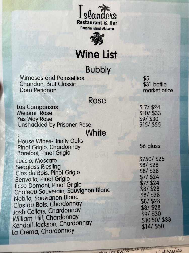 Islanders Restaurant & Bar Menu - Image 3